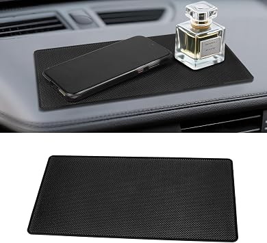 Car Dashboard Anti-Slip Rubber Pad 10.6"x5.9" Universal Sticky Dashboard Mat for Phones, Sunglasses, Keys, Electronics Washable Adhesive Pad for Car & Home Use
