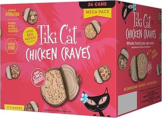 Tiki Cat Wet Cat Food Mega Pack, Chicken Craves Variety Pack, 2.8 oz. Cans (24 Count)