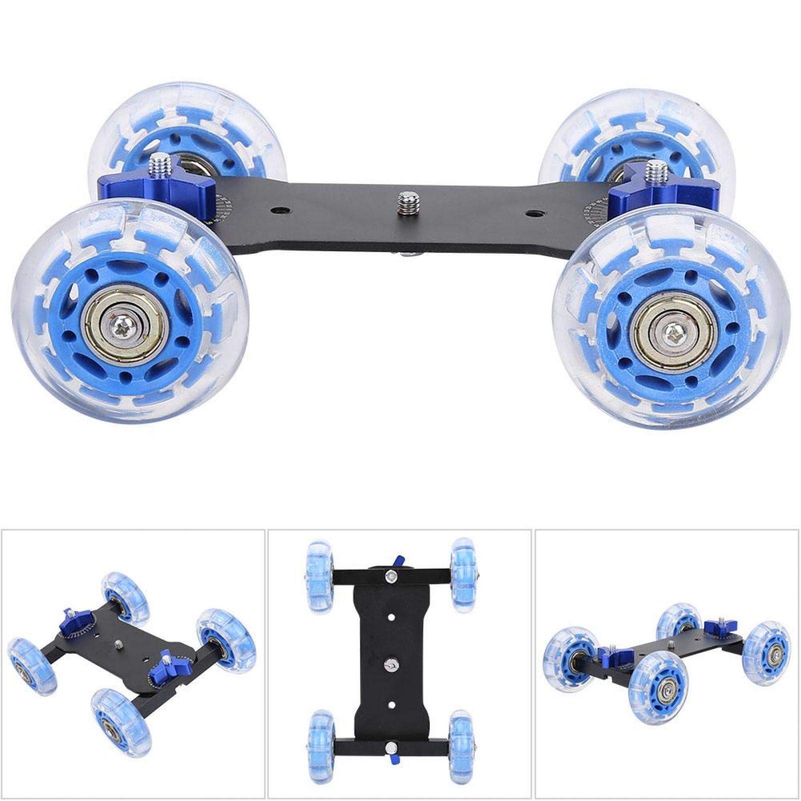 Slider Dolly - Mini-Desktop Tragbar 10 Kg Tragkraft Schiebewagen Track Mit Drehbaren Gummirädern Rollschienen für DSLR-Kamera Camcorder Smartphone
