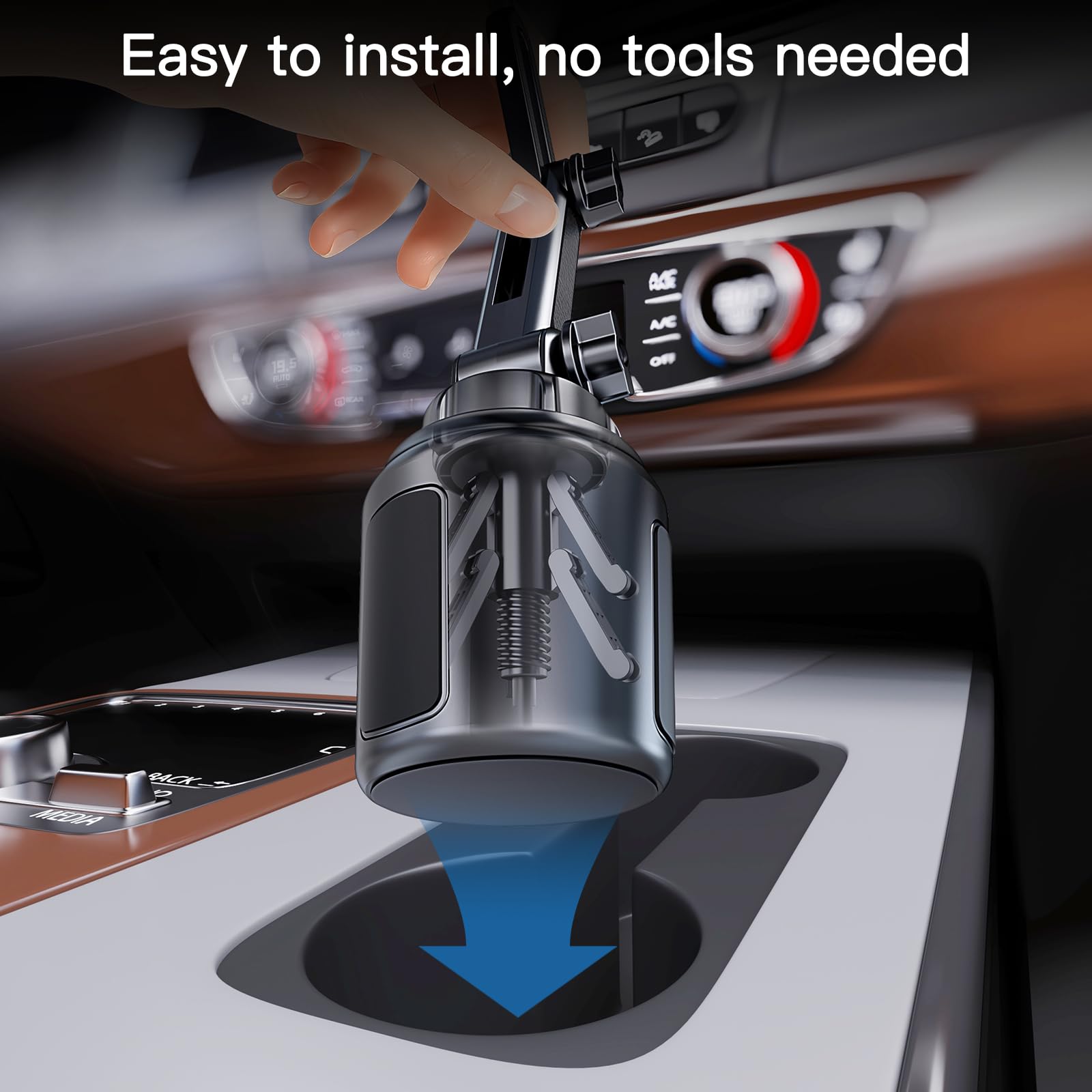 Getränkehalter, Handy-Tablet-Halterung für Auto, LKW, 360° drehbarer Ständer und verstellbarer Arm, kompatibel mit 4-10 Zoll iPad, Samsung Tab, iPhone, Handys, Kindle Fire HD