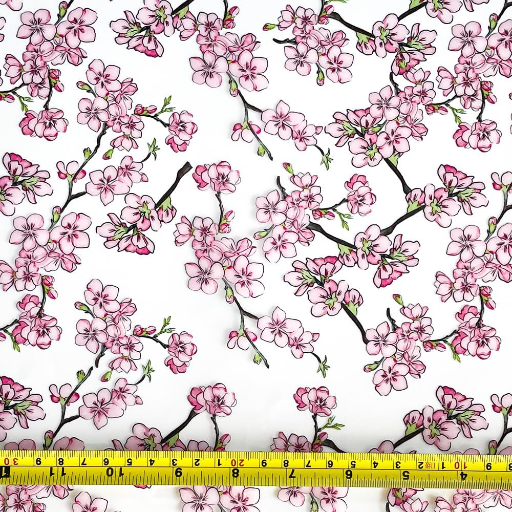 ONEART | Watercolor Floral Clear TPU Vinyl, 12" x 54" Transparent Waterproof Crystal Transparent Plastic Fabric for Bows Earrings Bags-Branch