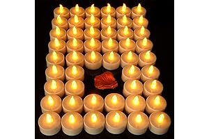 Pack of 40 Battery-Operated Flameless Tealights with Extended Burn Time