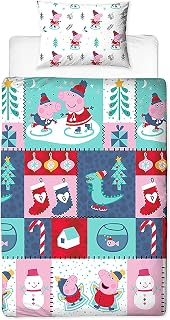 Peppa Pig Officially Licensed Single Rotary Duvet Bedding Cover Set | Blue, Reversible 2 Sided Design, Perfect For Any Childrens Bedroom (Single)