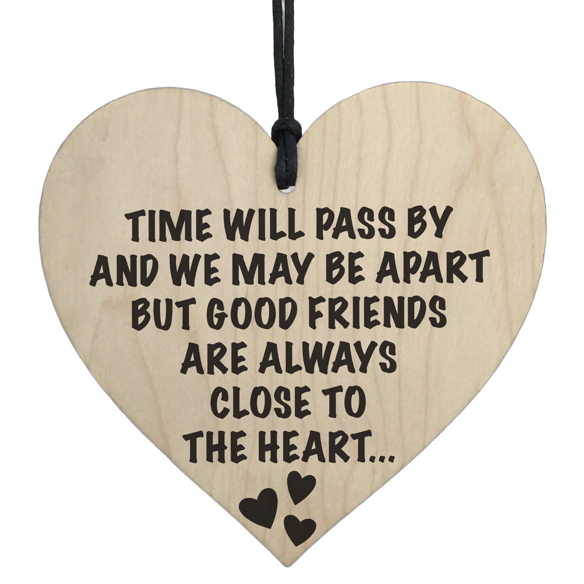 Red Ocean Good Friends Always Close To The Heart Wooden Hanging Heart Plaque Friendship Gift Sign