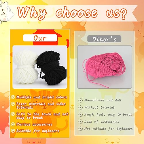 Miniatura 4 de Mayboos Kit de ganchillo para principiantes, kit de animales de ganchillo con tutoriales en video paso a paso, kits de iniciación de ganchillo,