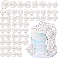 Vista 7 de 56 piezas de bolas de perlas para tarta con forma de bola, decoraciones de tarta con bolas de perlas para tarta de cumpleaños, boda, suministros
