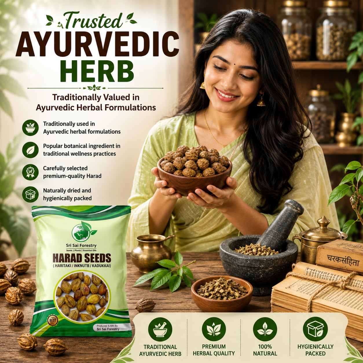 SRI SAI FORESTRY Harad Seeds 250G - Badi | Haritaki | Kadukkai | Karakkaya | Terminalia Chebula | Karakaya | Ink Nut Seed for Dark Circle & Medicine 2