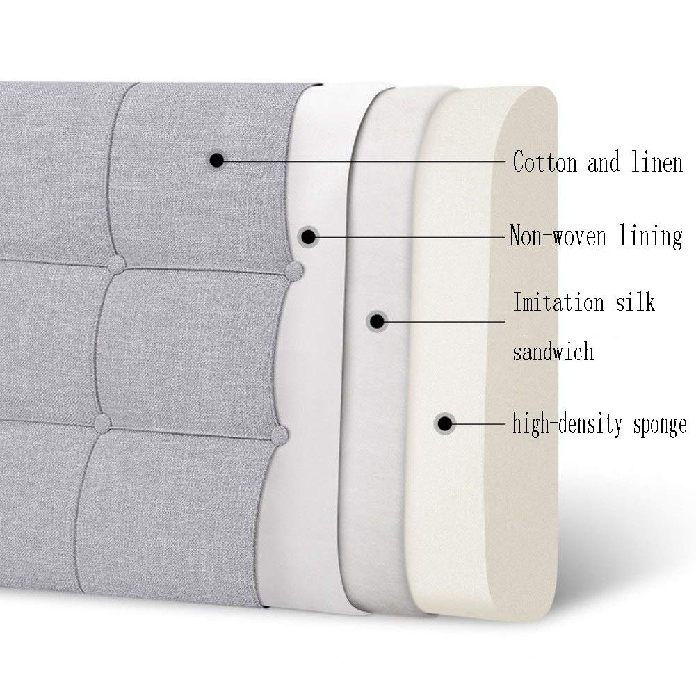 LIANGJUN Headboard Bed Backrest Cushion Linen Soft Case Anti-Collision Waist Support Storage Bags Easy to Clean, 5 Colors (Color : G, Size : 150CM)