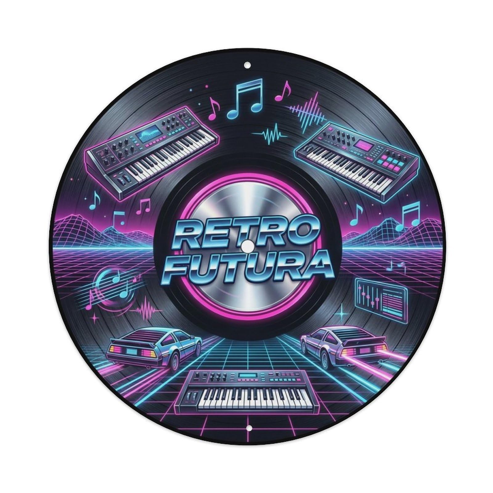 Synth Pop Music Cover Retro Futura Vinyl Records Metal Tin Sign