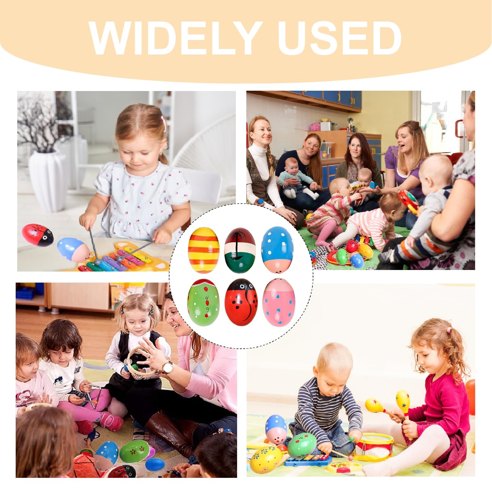 Uova Shaker Musicali - 6 Pezzi In Legno Per Bambini Ed Educazione Precoce - Foto 6