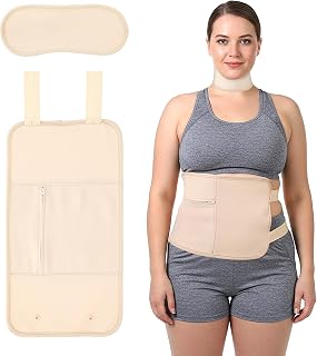 2 Pack Castor Oil Stomach Wrap, Reusable Castor Oil Pack Wraps for Liver Detox & Stomach Support, Adjustable Elastic Strap (Comes with a Neck Bag)