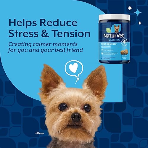 Vista 41 de NaturVet Quiet Moments Suplemento calmante para perros, masticables suaves para perros con melatonina para ayudar a reducir el estrés
