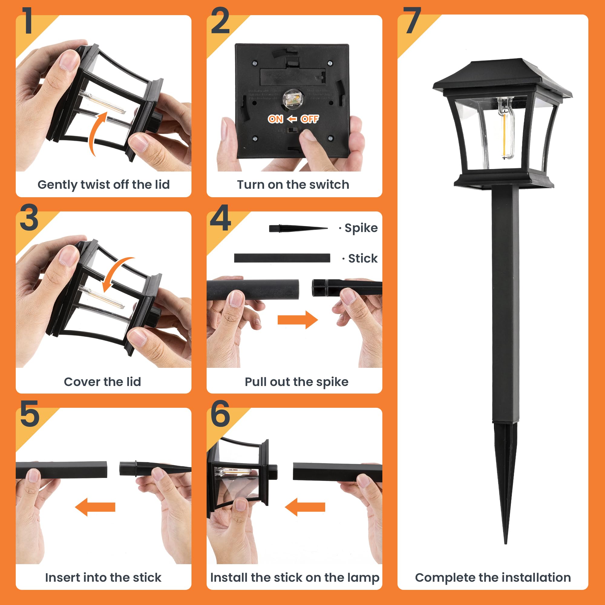 GIGALUMI Solar Pathway Lights 12 Pack Solar Lights, Impermeable al aire libre camino de luz para el jardín Patio Césped Porche Pasarela Backyard Acera (Blanco cálido)