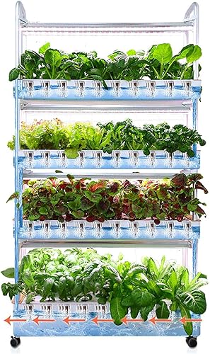 Kit personal de jardín y inicio, sistema de jardinería interior de 120 cápsulas con luces de crecimiento, sistema de cultivo hidropónico de pie para