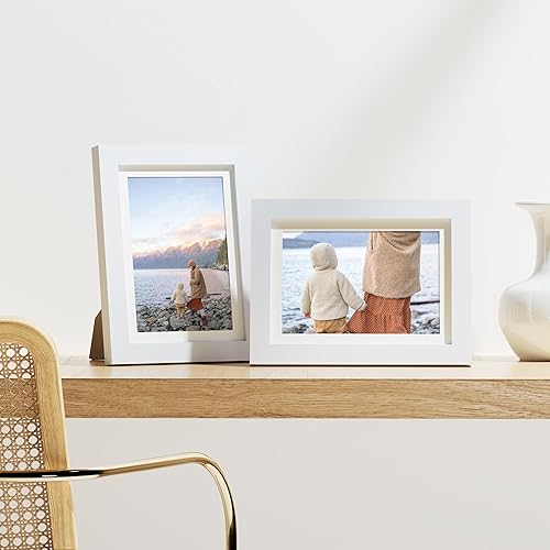 Vista 636 de Vittanly - Juego de 9 portarretratos, plexiglás resistente a rupturas, exhibe fotos de 12 x 12 pulgadas o, con paspartú, de 8 x 8 pulgadas, marcos