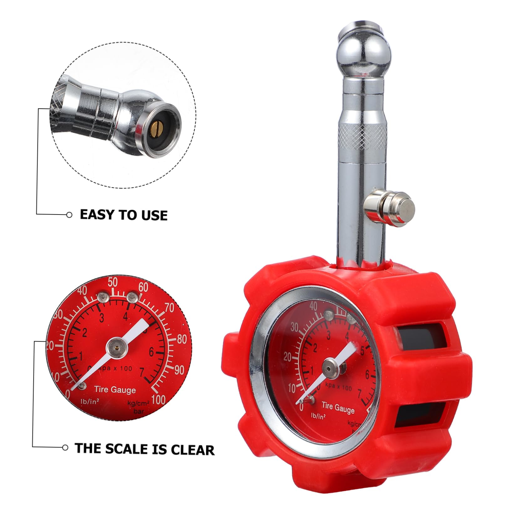 PRETYZOOM 1pc Tire Pressure Gauge Air Pressure Gauge Car Tire Pressure Testing Tool Car Tire Air Meter Car Tire Pressure Detector Portable Tire Pressure Meter Digital Tire Gauge Aluminum