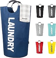 Vista 7 de Caroeas Cesta de lavandería grande Pro de 95 L (13 colores), cesta de lavandería impermeable, bolsa de lavandería con asas acolchadas, cesta de ropa