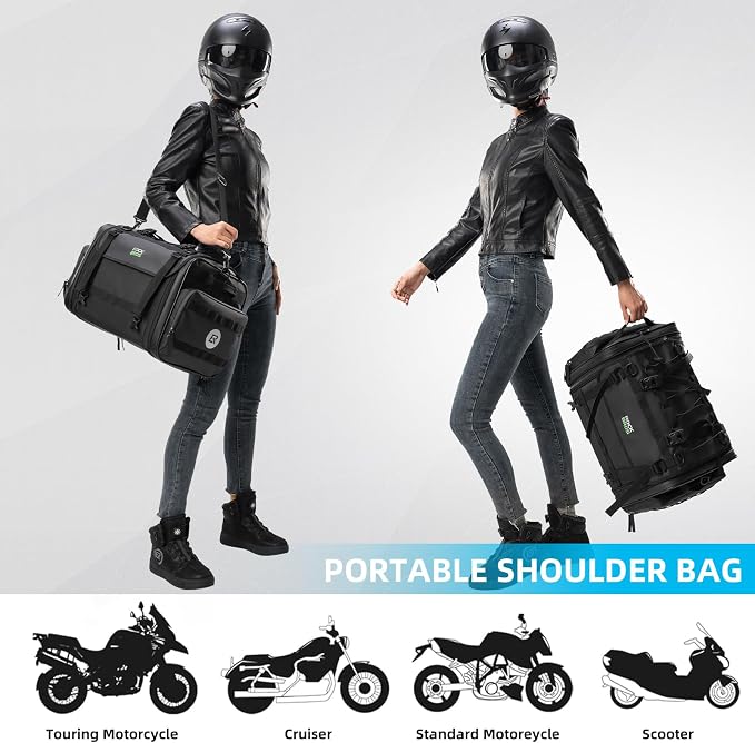 Bolsa de cola para motocicleta ROCKBROS 50L negra miniatura 4
