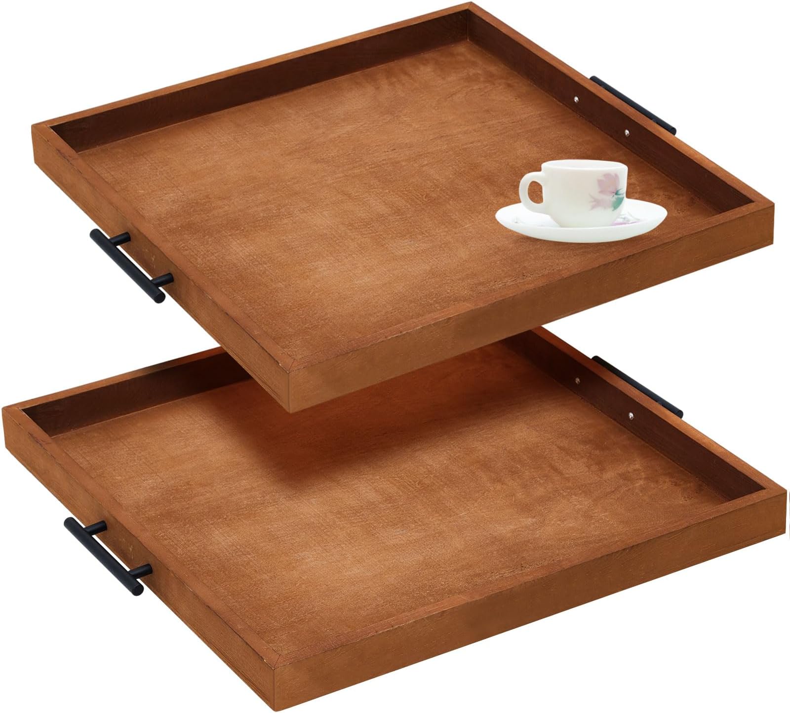 Large Ottoman Tray with Handles 20x12 inch Wood Trays
