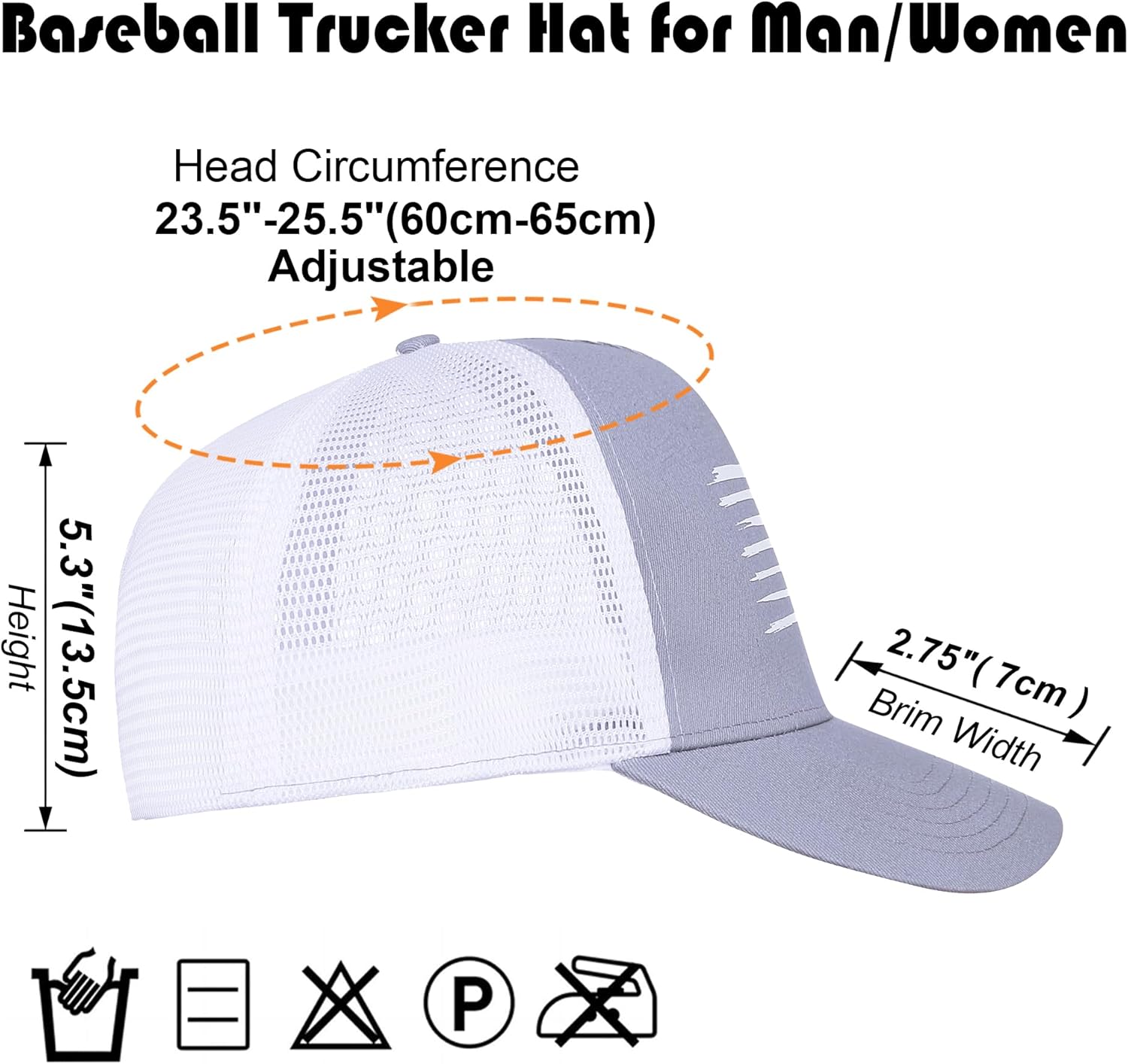 XXL Men’s American Flag Trucker Hat,Flag Mesh Back Baseball Cap,Lightweight Summer Outdoor Sports Cap - Image 3