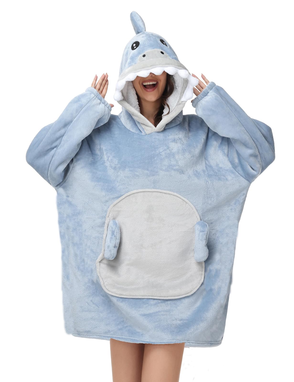 Xinlong Hoodie Decke Damen Übergroßes Panda Kuscheldecke mit