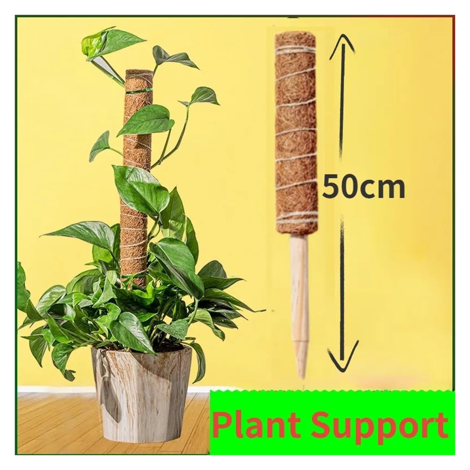 1 Stück 50 cm Pflanzenkletter-Kokosnuss-Garten-Kokosnussstab for Pflanzen und Pflanzenunterstützung