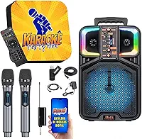 Karaoke Party Box Profissional +12000 Músicas +2 Microfones Sem Fio +Caixa De Som Potente 2000w +Sistema Pontuação