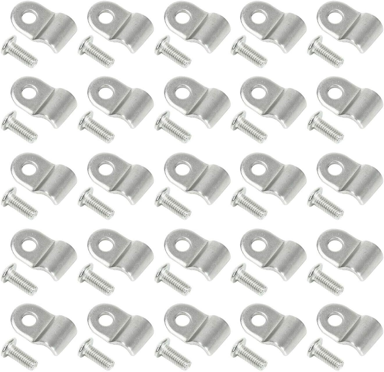 SUPERFASTRACING 50pcs 3/16" Stainless Steel Brake Line Clamp & Screw Street Rod Truck Dune Buggy