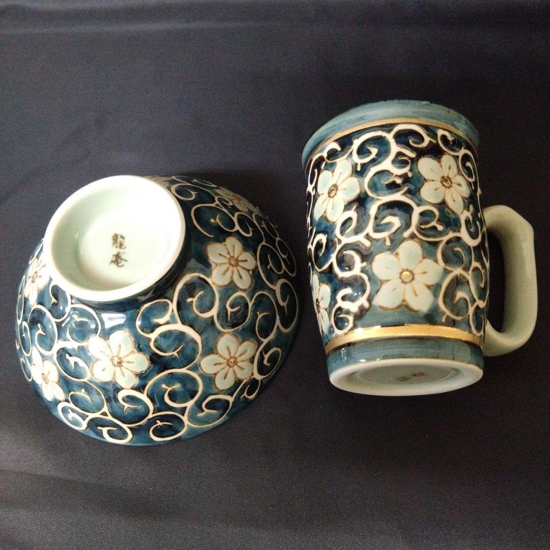 Amazon.co.jp: 波佐見焼 龍庵窯 急須 マグカップ 飯碗セット 元箱なし