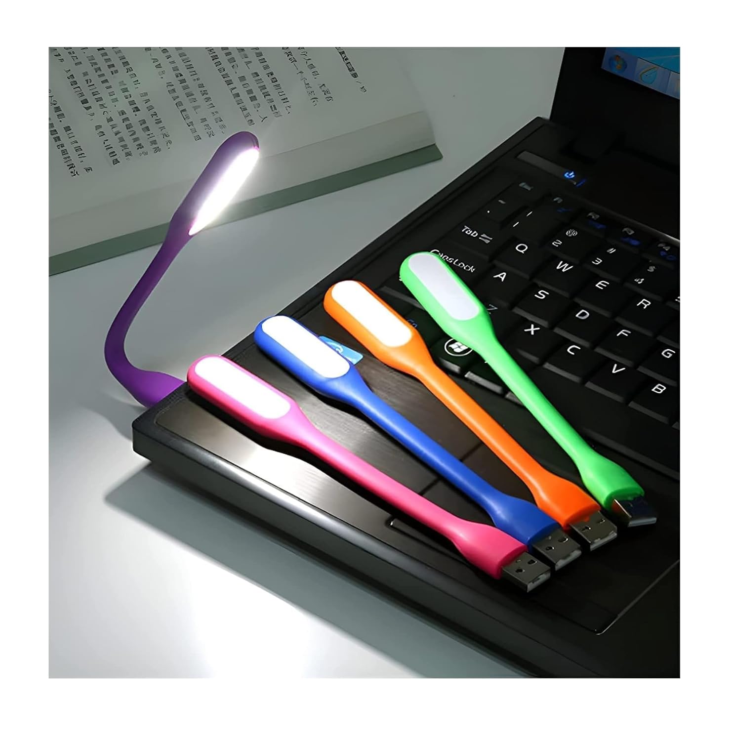 Shivstor 1 PCS Mini USB LED Light Lamp Adjustable Bendable Portable Reading Lamp for Laptop Power Bank Notebook Keyboard Night Reading & Outdoor Work Energy-Saving Flexible LED Lamp (1 Piece)