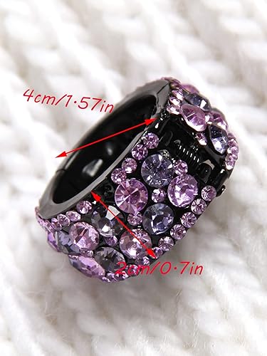 Miniatura 2 de Paquete de 4 pinzas de pelo con diamantes de imitación para cola de caballo alta, soporte para el cabello, pinzas para el cabello largo para mujeres