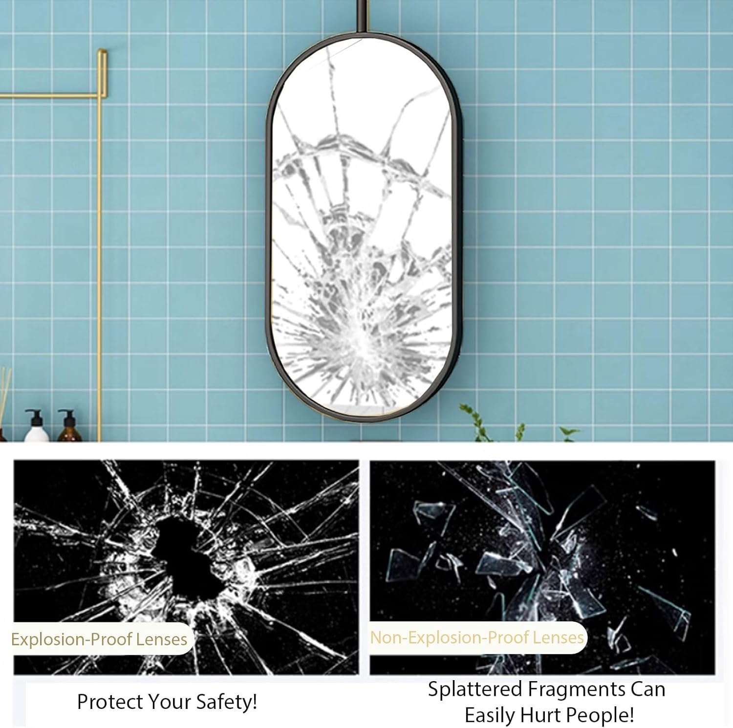 Ceiling Hanging Mirror Wall Mounted Suspended Mirrors Black Bathroom Decorative Makeup Vanity Mirror With Metal Frame And Rod 16x24" 16"x26" 20"x32" 20"x36" 24"x38" For Hallway Entrance Hotel(24"x39")