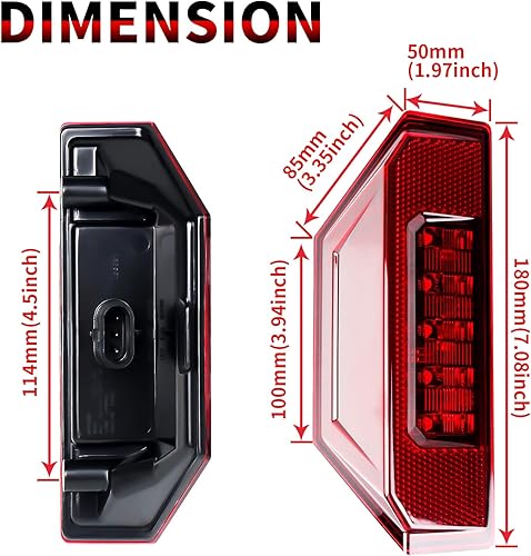 Miniatura 6 de Luces traseras LED compatibles con Polaris Ranger 570 2015-2020, tamaño completo, XP 900 1000General 1000, luces traseras de freno trasero,