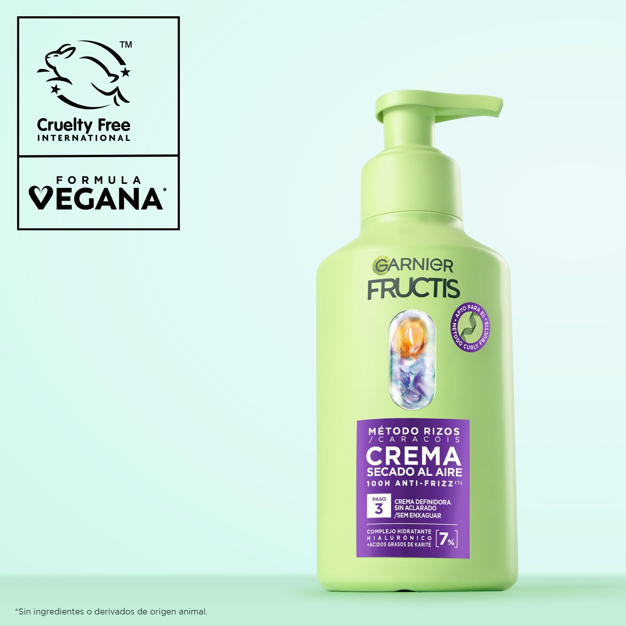 This version better: Garnier Fructis Método Rizos Crema Sin Aclarado, Todo Tipo de Rizos, 100H Anti-Frizz, Con Ácido Hialurónico y Manteca de Karité, Sin Sulfatos Ni Siliconas, Fórmula Vegana, 260 m