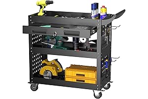 3 Tier 330LBS Rolling Tool Cart on Wheels Heavy Duty Tool Utility...