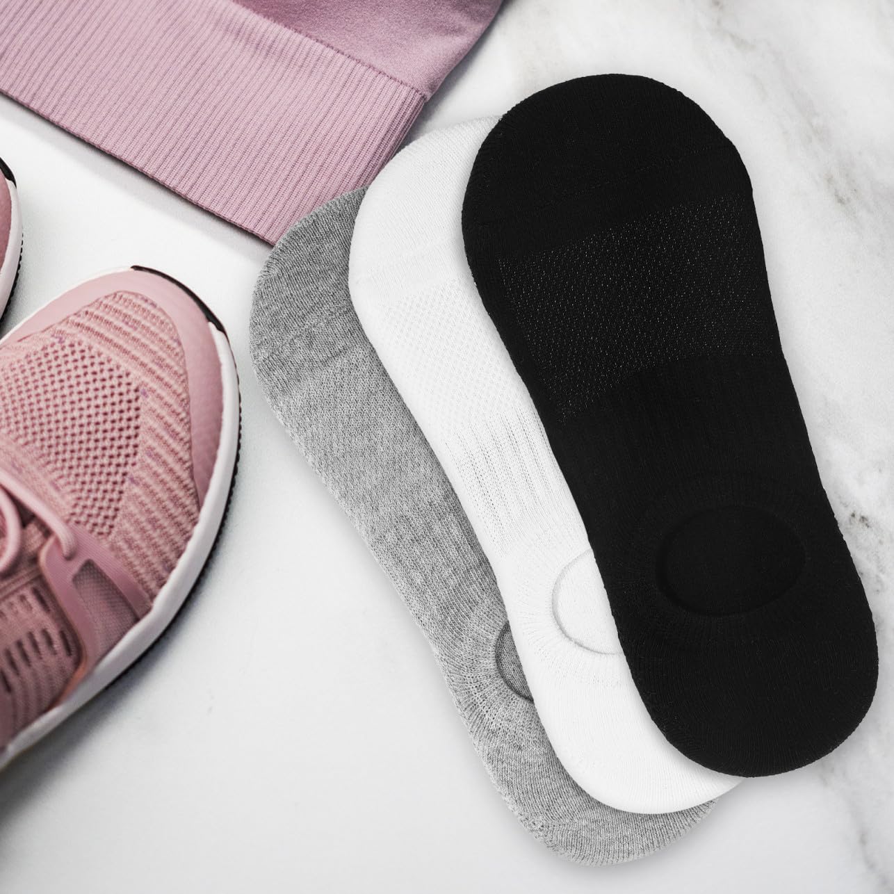 6 Paare Baumwoll Sneaker Socken Unisex Unsichtbare Kurzsocken Atmungsaktiv Verschleißfest Bequeme Füsslinge für Damen und Herren Waschbar und Langlebig