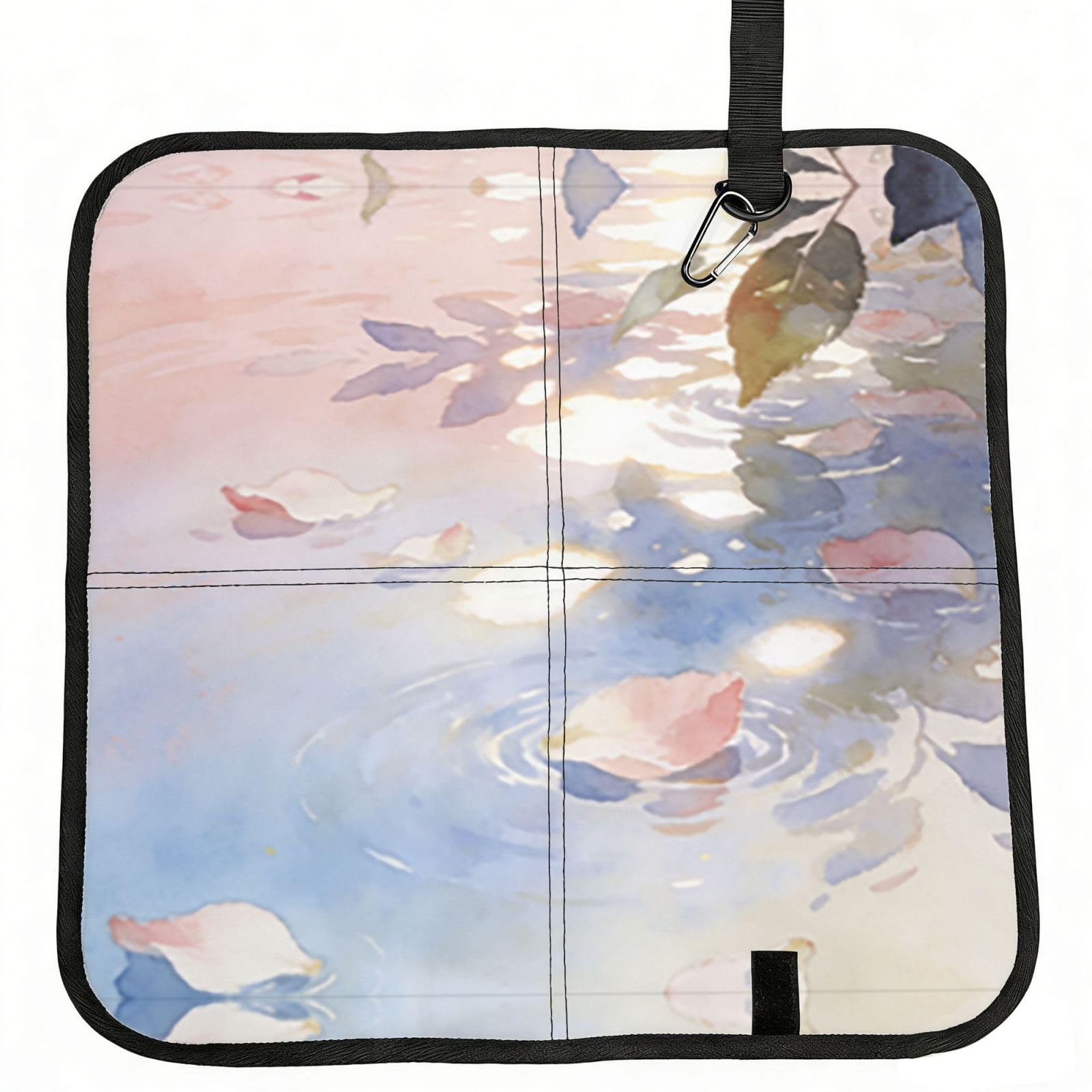 DUYIOKH Floating Petals Print Foldable Portable Seat Cushion for World Cup Games, Camping and Outdoor Activities