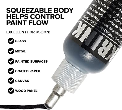 Krink K-66 Black Paint Marker - Vibrant and Opaque Fine Art Graffiti Markers for Unique Marks on Metal Paper Painted Surfaces and More - Alcohol-Based Krink Permanent Paint Markers for Lasting Lines