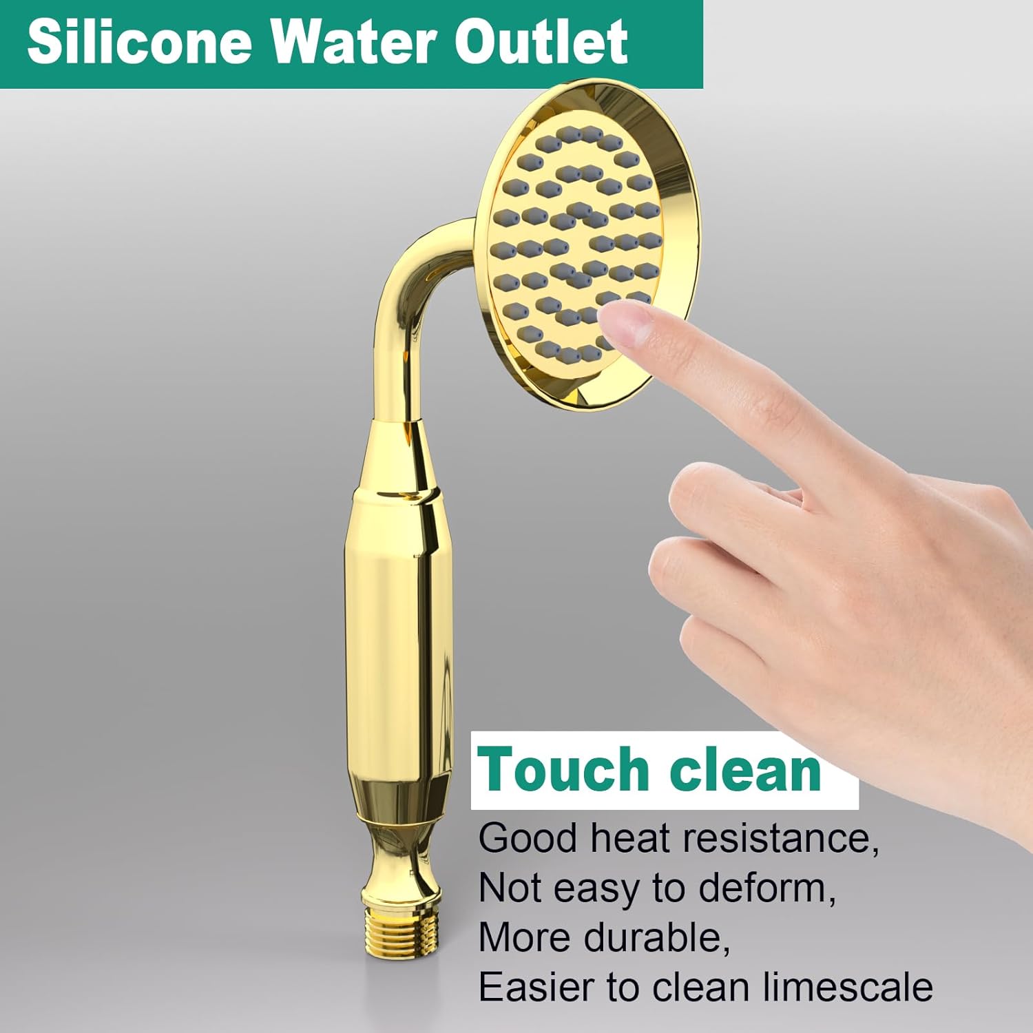 Vintage Gold Showerhead Slide Bar with Handheld Shower Head Brass Adjustable Height Wall-mounted with 59 inch Hose for Bathroom Gold