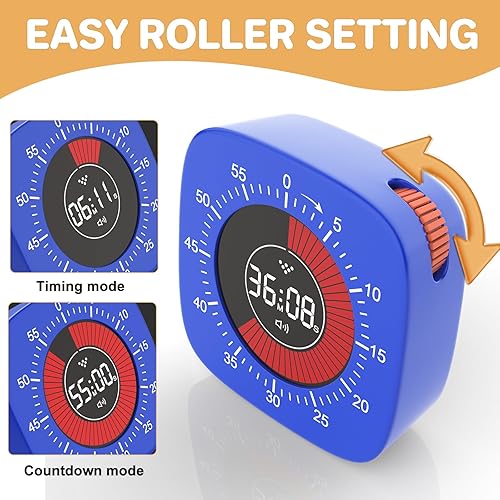 Miniatura 3 de Temporizador visual, temporizador digital para niños, temporizador recargable con 4 modos de alarma y cuenta regresiva de 60 minutos, temporizadores