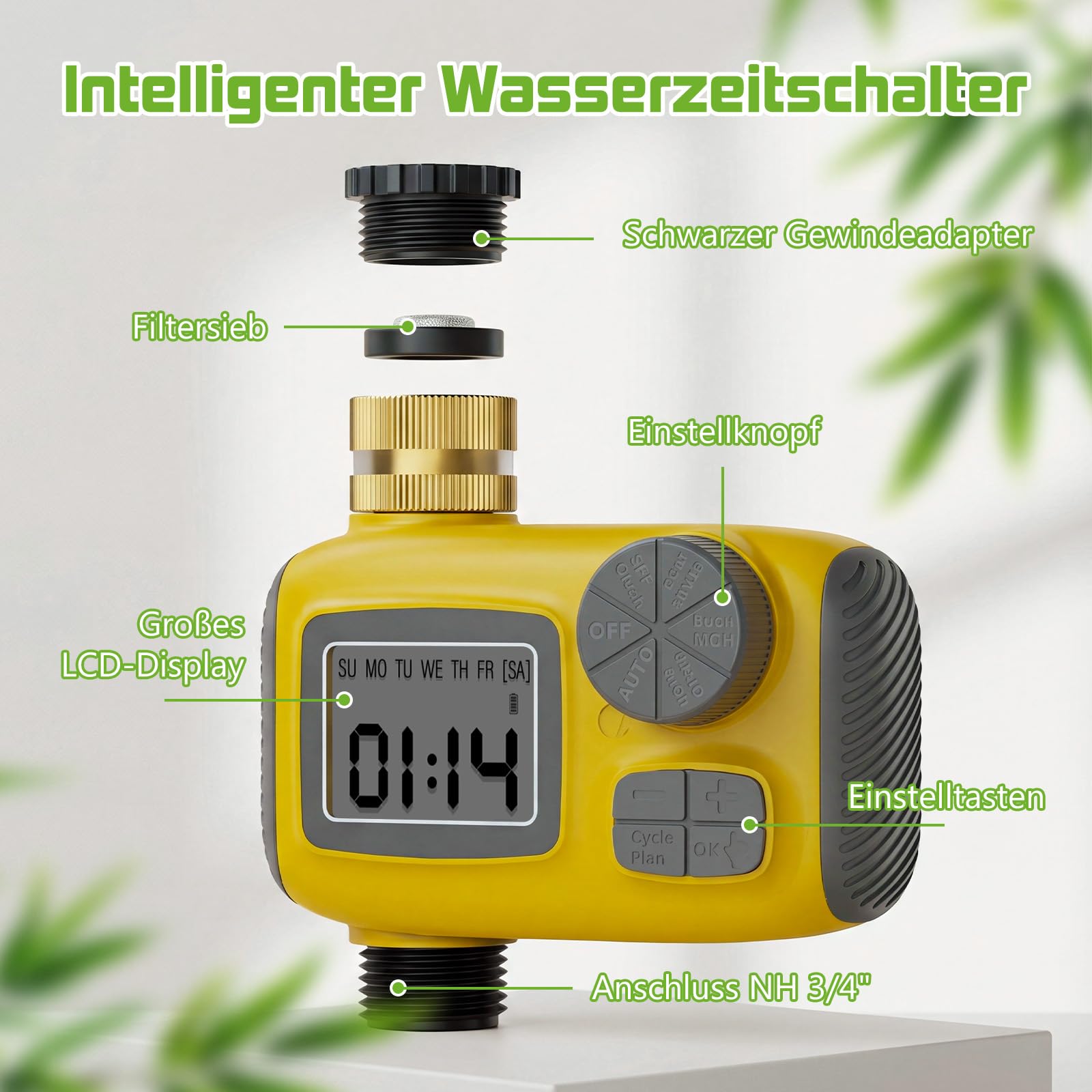 Rasensprenger Bewässerungscomputer 10m Schlauch 3 in 1 Set