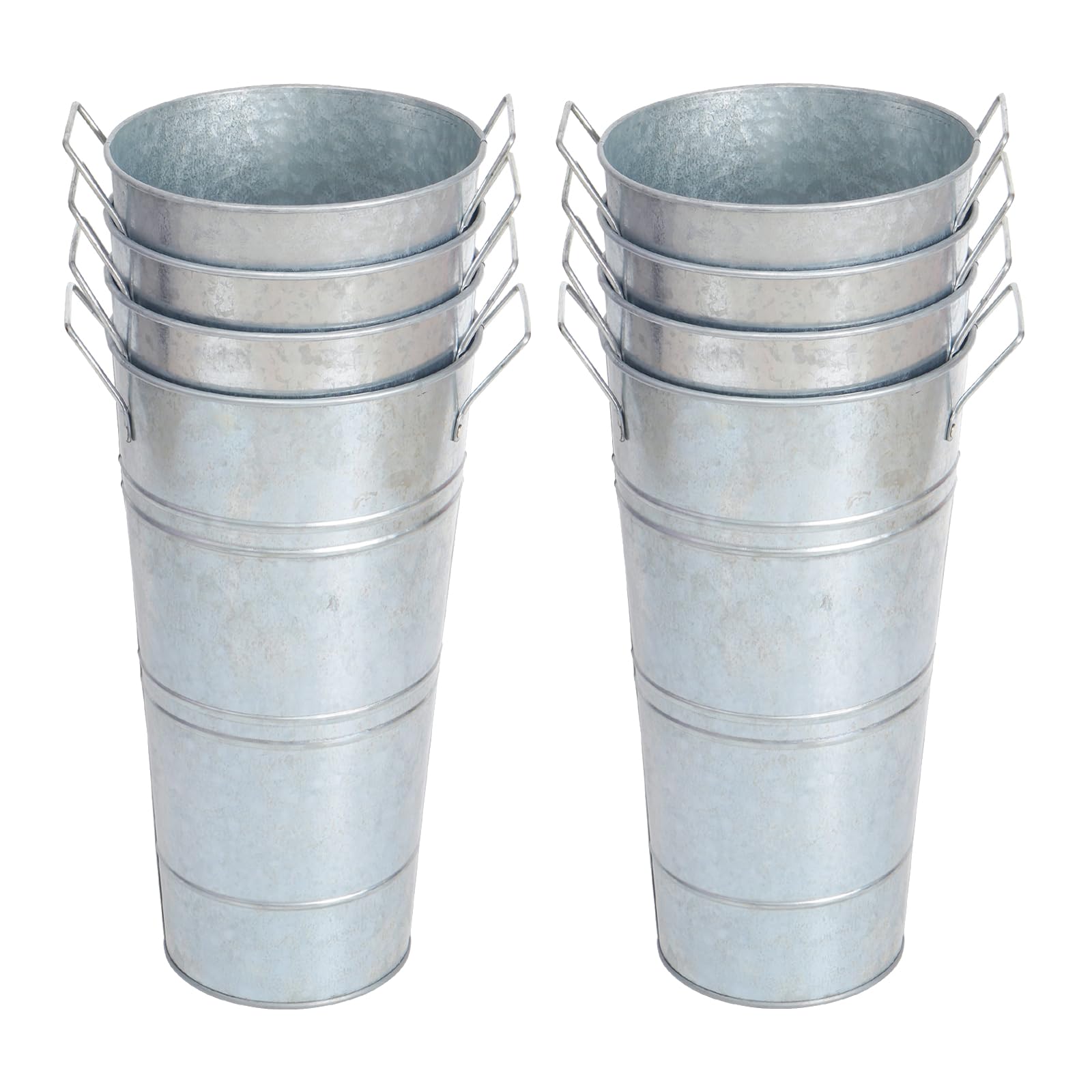 Notakia 10.62 Inch Galvanized Metal Vases Farmhouse French Flower Bucket Vases for Cut Flowers for Home Decor and Wedding Table Centerpiece