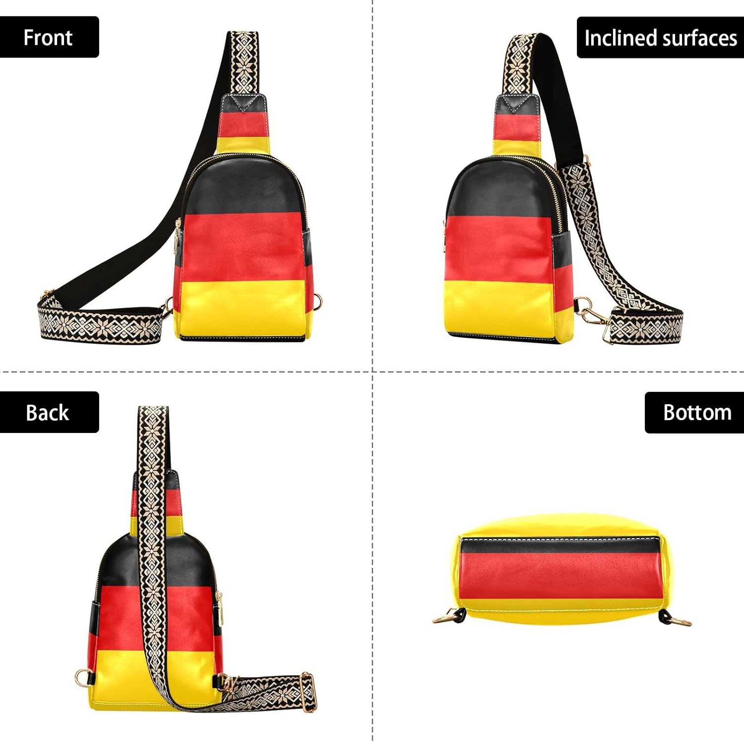 Flag Germany small crossbody bag waterproof bag for women crossbody for travel
