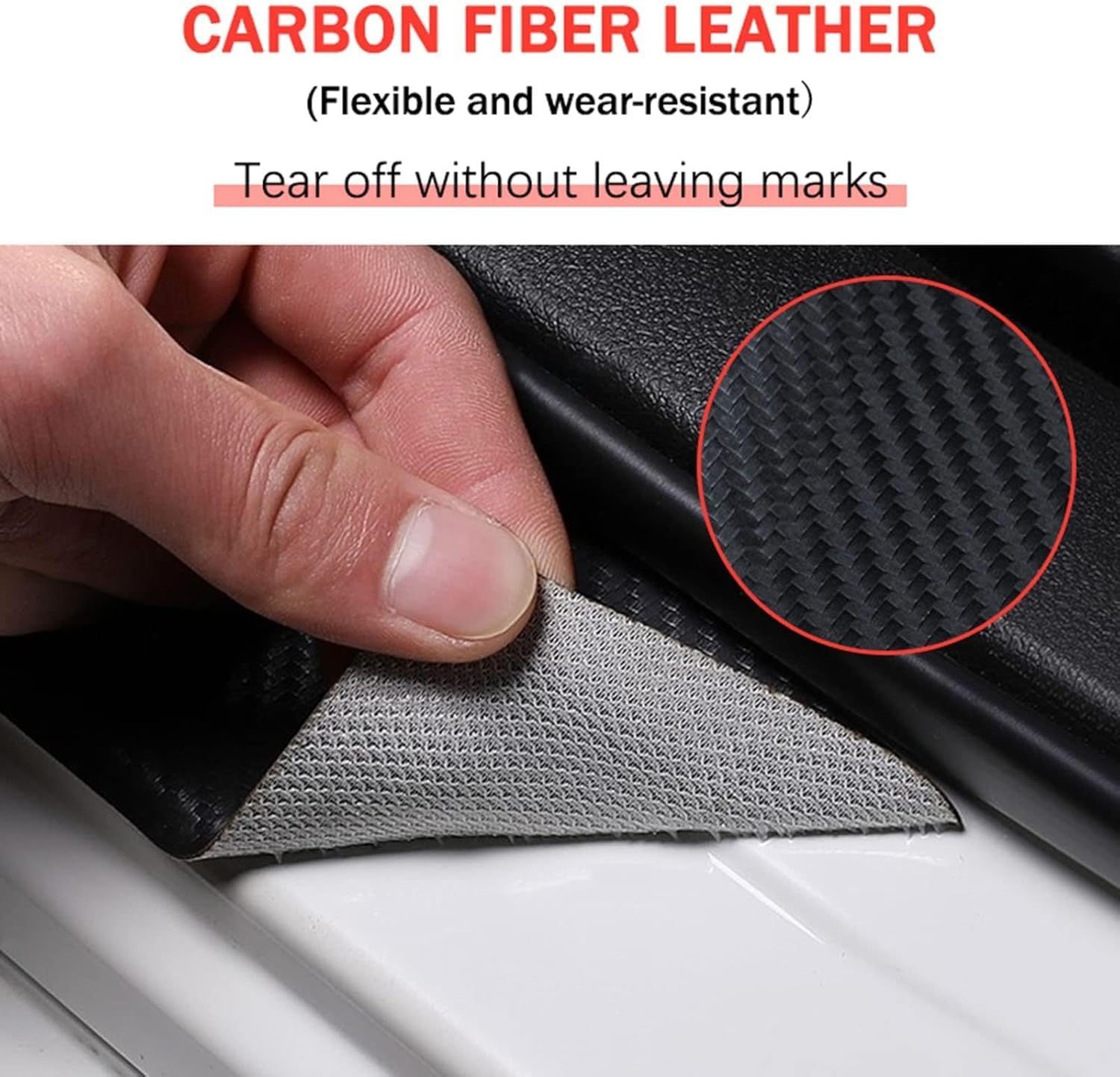 Protezioni Paraurti Posteriore Auto per Opel Corsa B C D E F 90cm Striscia di Rivestimento Portellone Adesivo Fibra Carbonio Antigraffio