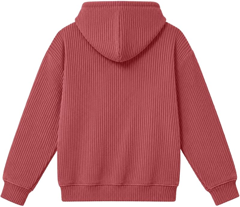 Generic Corduroy Cuddle Pouch Hoodie – Material：Constructed from soft textured polyester that maintains