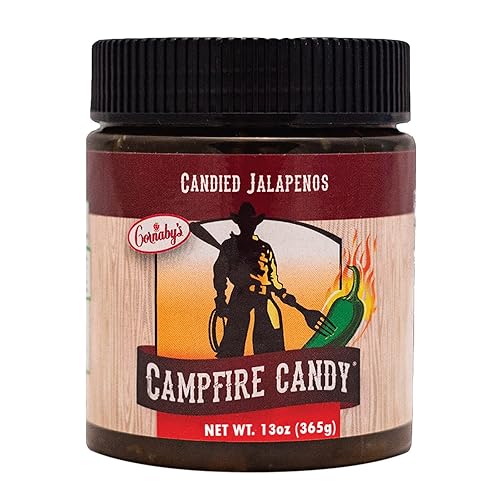 Cornaby's Campfire Candy - Pimientos jalapeños dulces y picantes en cubitos en un frasco - Sabor gourmet sin OMG a base de plantas sin gluten