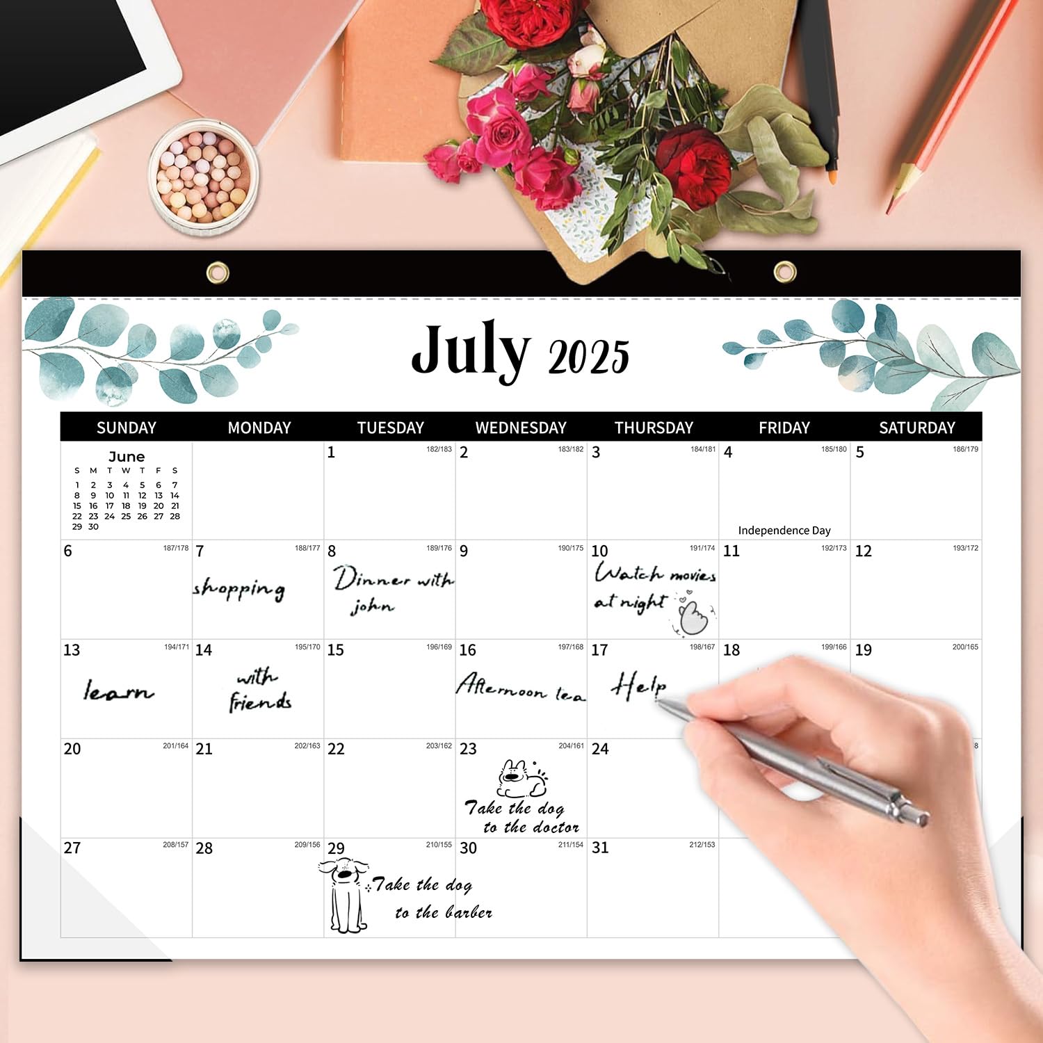 2025-2026 monthly calendar, 17"W x 12"H, 18-Month Monthly Planner from Jan 2025 to Jun 2026，wall monthly calendar 2025 large ，Perfect for Home, Office