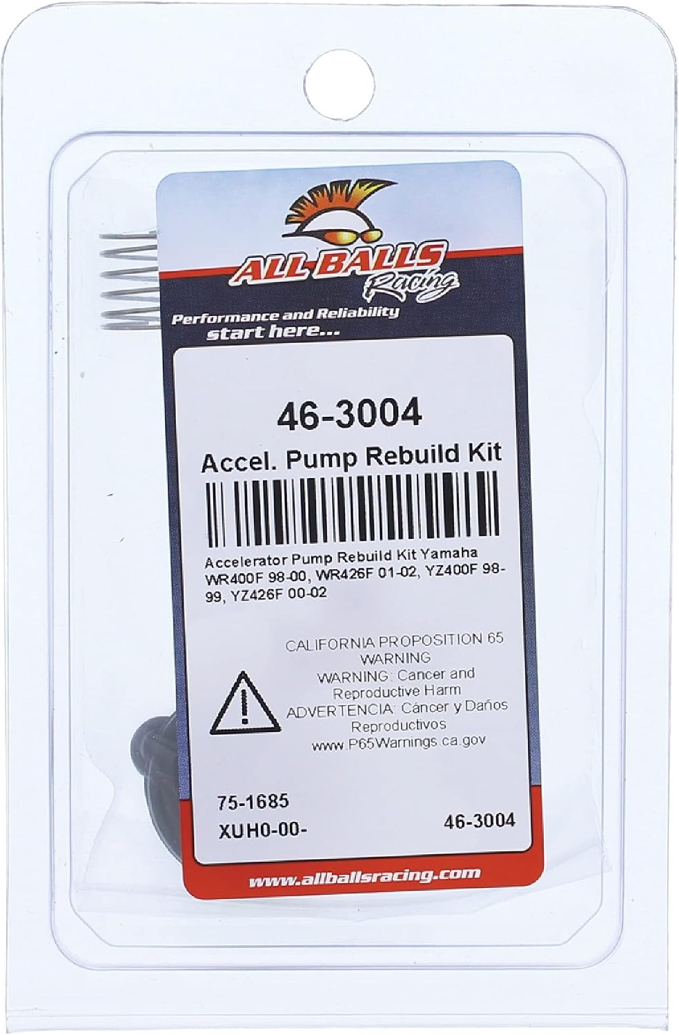All Balls Accelerator Pump Rebuild Kit 46-3004 Compatible with/Replacement for Yamaha WR400F 1998 1999 2000, WR426F 2001 2002, YZ400F 1998 1999, YZ426F 2000 2001 2002