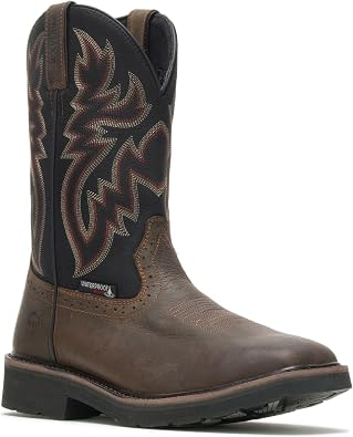 WOLVERINE Men's Rancher Waterproof Steeltoe Square Toe 10in Wellington Work Boot