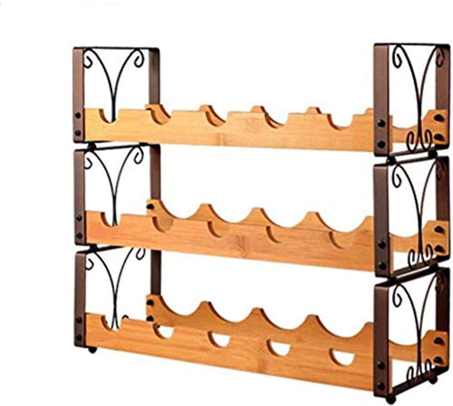 Wine Rack, Wrought Iron Wine Shelf Superimposed Creative Metal Wine Rack Free Standing, Fashion Creative Wine Cabinet Decoration Storage, 500 * 196 * 294mm (Blue 500 * 196 * 148mm)